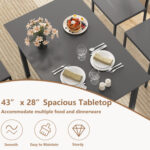 5 Piece Dining Table Set Industrial Style Kitchen Table and Chairs for 4 - Image 8