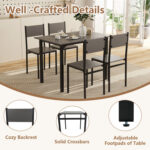 5 Piece Dining Table Set Industrial Style Kitchen Table and Chairs for 4 - Image 10