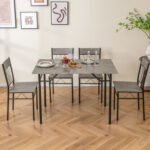 5-Piece Dining Table Set for 4 with Kitchen Table and 4 Dining Chairs - Image 6