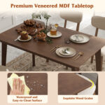 5-Piece Dining Table Set for 4 with Rubber Wood Frame and Padded Set - Image 9
