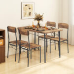 5-Piece Industrial Dining Table Set for 4 for Small Place Apartment - Image 2