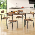 5-Piece Industrial Dining Table Set for 4 for Small Place Apartment - Image 3