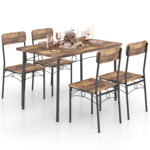 5-Piece Industrial Dining Table Set for 4 for Small Place Apartment - Image 4
