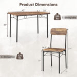 5-Piece Industrial Dining Table Set for 4 for Small Place Apartment - Image 5