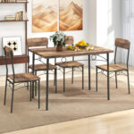 5-Piece Industrial Dining Table Set for 4 for Small Place Apartment - Image 6