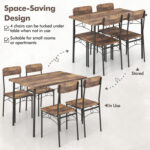 5-Piece Industrial Dining Table Set for 4 for Small Place Apartment - Image 9