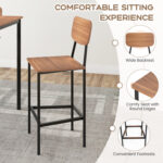 5 Pieces Industrial Dining Table Set with Counter Height Table and 4 Bar Stools - Image 7