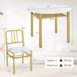 5-Piece Round Dining Table Set with Storage Shelf for Dining Room - Image 5