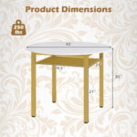 5-Piece Round Dining Table Set with Storage Shelf for Dining Room - Image 7