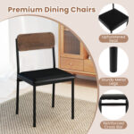 5-Piece Round Kitchen Table Set with Drop Leaf Tabletop and 4 Upholstered Dining Chairs - Image 8