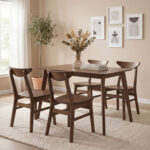 5-Piece Solid Wood Dining Table Set for Small Space - Image 2