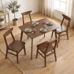 5-Piece Solid Wood Dining Table Set for Small Space - Image 3