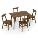 5-Piece Solid Wood Dining Table Set for Small Space - Image 4