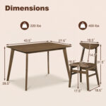 5-Piece Solid Wood Dining Table Set for Small Space - Image 5