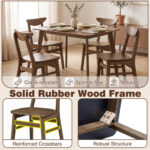 5-Piece Solid Wood Dining Table Set for Small Space - Image 6