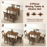 5-Piece Solid Wood Dining Table Set for Small Space - Image 10