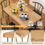 5-Piece Space-saving Dining Table Set Industrial Rectangular Kitchen Table and 4 Armless Chairs - Image 7