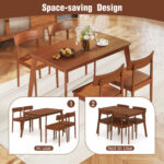 5 Piece Wood Dining Table Set with Rubber Wood Frame and 4 Chairs - Image 7