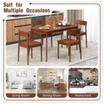 5 Piece Wood Dining Table Set with Rubber Wood Frame and 4 Chairs - Image 9
