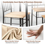 5 Pieces Dining Set Wooden Table and 4 Cushioned Chairs - Image 7