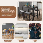 5-Piece Dining Set with 4 Upholstered Stools - Image 11