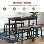 5-Piece Dining Set with 4 Upholstered Stools - Image 3