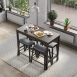 5-Piece Dining Set with 4 Upholstered Stools - Image 6