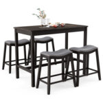 5-Piece Dining Set with 4 Upholstered Stools - Image 8