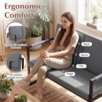 5 Pieces Living Room Set PU Leather Upholstered Sofa Set with 2 Coffee Tables - Image 11