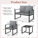 5 Pieces Living Room Set PU Leather Upholstered Sofa Set with 2 Coffee Tables - Image 7