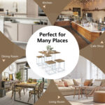 5 Pieces Metal Frame Dining Set with Compact Dining Table and 4 Stools - Image 7
