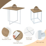5 Pieces Metal Frame Dining Set with Compact Dining Table and 4 Stools - Image 9