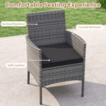 5 Pieces PE Wicker Patio Dining Set Outdoor Acacia Wood Table and Chairs - Image 8
