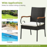 5 Pieces Patio Rattan Dining Set with Umbrella Hole for Poolside Backyard - Image 11