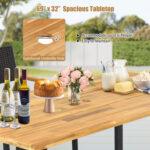 5 Pieces Patio Rattan Dining Set with Umbrella Hole for Poolside Backyard - Image 7