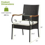 5 Pieces Patio Rattan Dining Set with Umbrella Hole for Poolside Backyard - Image 6