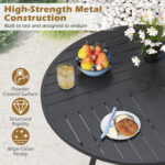 5 Pieces Patio Dining Set for 4 42.5 inch Outdoor Round Metal Table - Image 7
