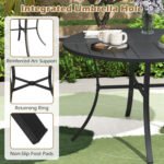 5 Pieces Patio Dining Set for 4 42.5 inch Outdoor Round Metal Table - Image 10