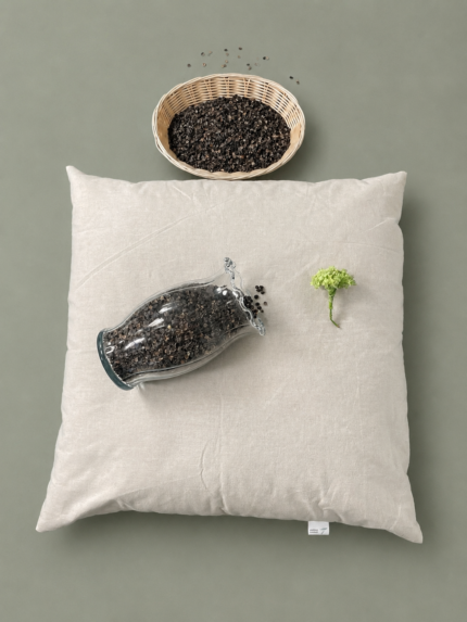Buckwheat Floor Cushion – Undyed Cotton Square Cushion