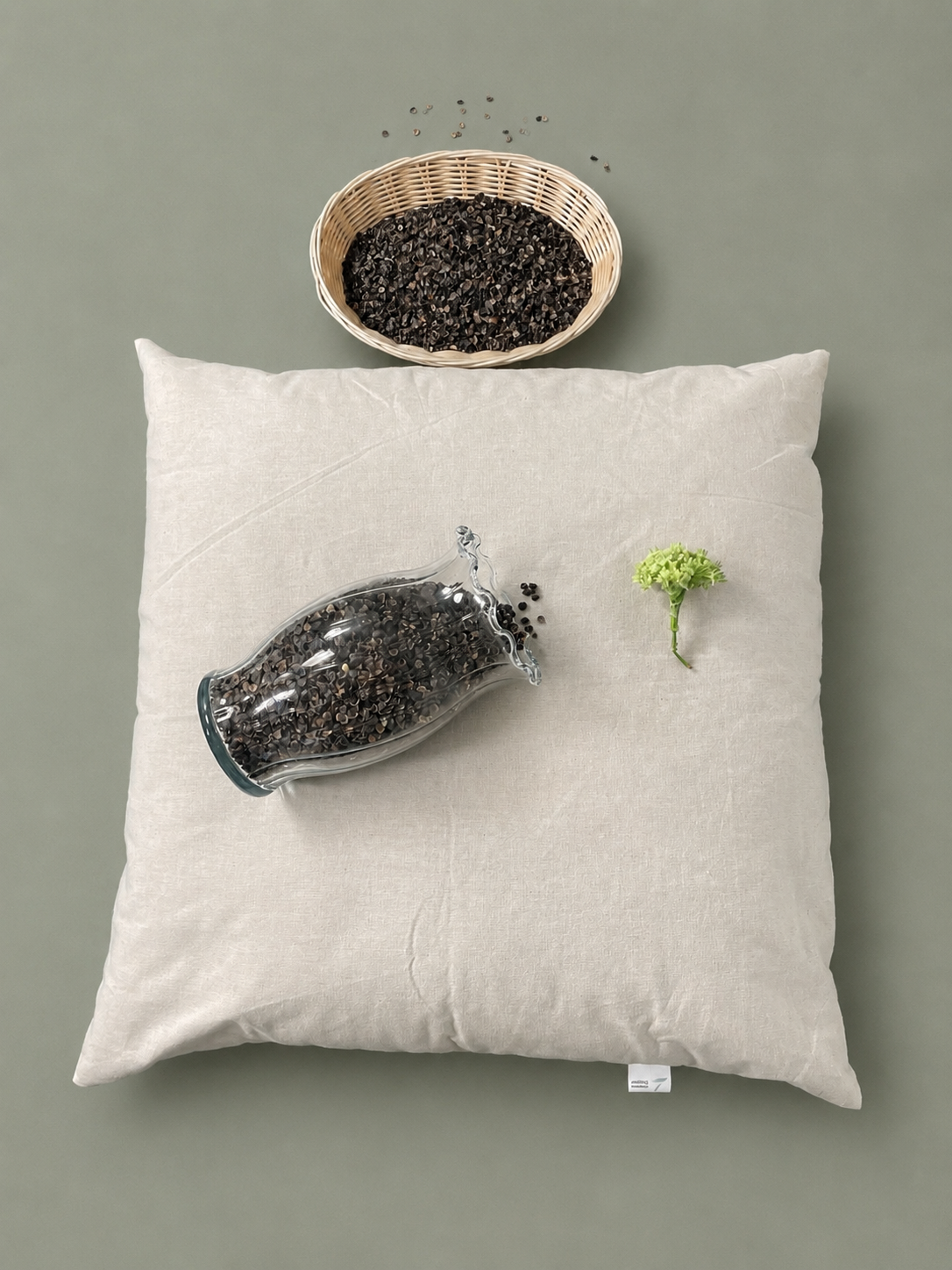 Buckwheat Floor Cushion – Undyed Cotton Square Cushion