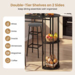 60 Inch Dining Table and 2 Upholstered Barstools with Faux Marble Tabletop - Image 8