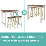 Counter Height Pub Table with 2 Saddle Bar Stools - Image 10
