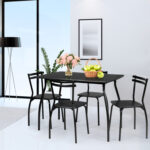 5 Pieces Dining Table Set with 4 Chairs and Backrests - Image 7