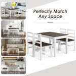 5 Pieces Solid Wood Compact Kitchen Dining Set - Image 3