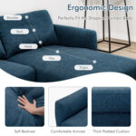 L-Shaped Fabric Sectional Sofa with Chaise Lounge and Solid Wood Legs - Image 9