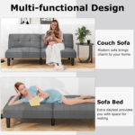 Convertible Folding Futon Sofa Bed with 6-Position Adjustable Backrest - Image 10