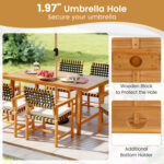 6-Piece Patio Dining Set for 5-6 People Farmhouse Furniture - Image 13