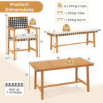 6-Piece Patio Dining Set for 5-6 People Farmhouse Furniture - Image 5