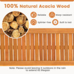 6 Pieces Outdoor Acacia Wood Dining Set with Umbrella Hole - Image 7