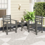 6 Pieces Patio Dining Bench Set Outdoor HDPE Weather Resistant Table and Chairs Set - Image 6